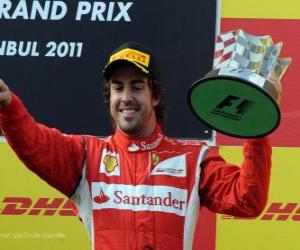 puzzel Fernando Alonso - Ferrari - Istanbul, Turkije Grand Prix (2011) (3e plaats)