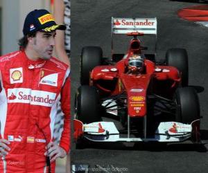 puzzel Fernando Alonso - Ferrari - Monte Carlo, Monaco Grand Prix (2011) (2e plaats)