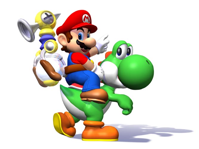 mario zit op yoshi puzzle